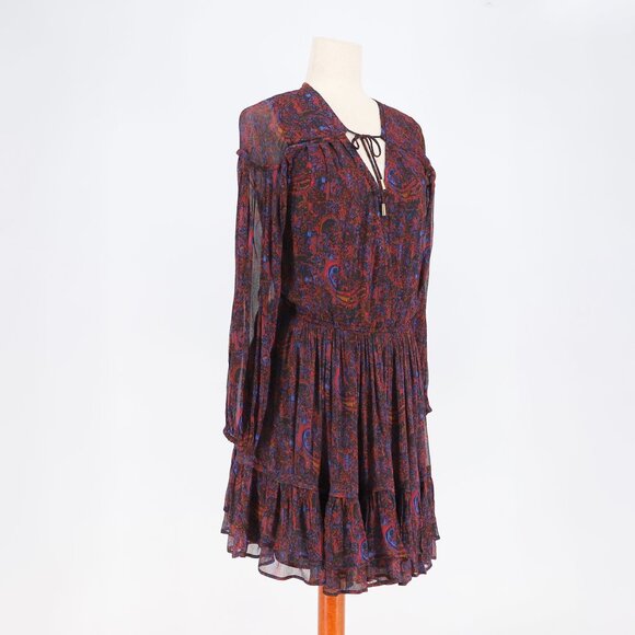 CLEOBELLA Nisha Mini Dress Paisley Lightweight Viscose Chiffon Size M - Picture 4 of 9